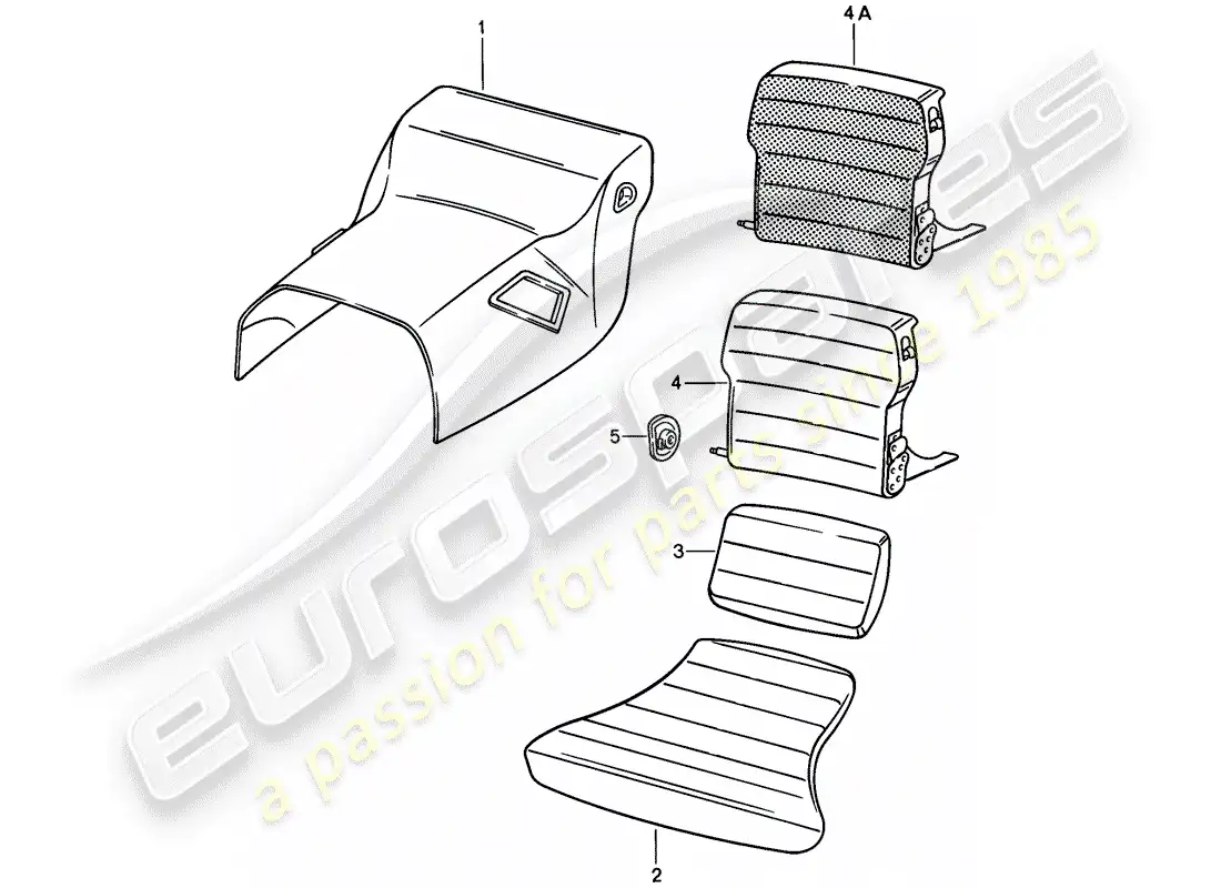 porsche 1981 (928) asiento de emergencia - forro - túnel - sin: - caja de almacenaje diagrama de piezas