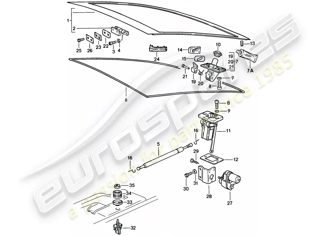 porsche 1986 (928) cubierta - sujetadores diagrama de piezas