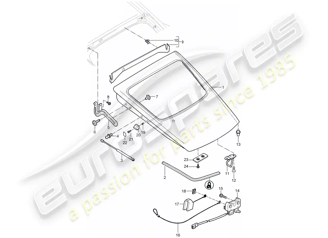 porsche 2007 (987 cayman) cubrir diagrama de piezas