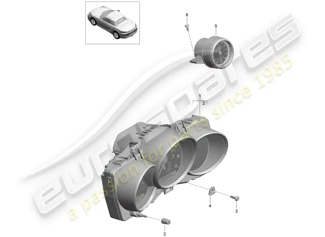 porsche 2018 (718 boxster) combinación de instrumentos diagrama de piezas