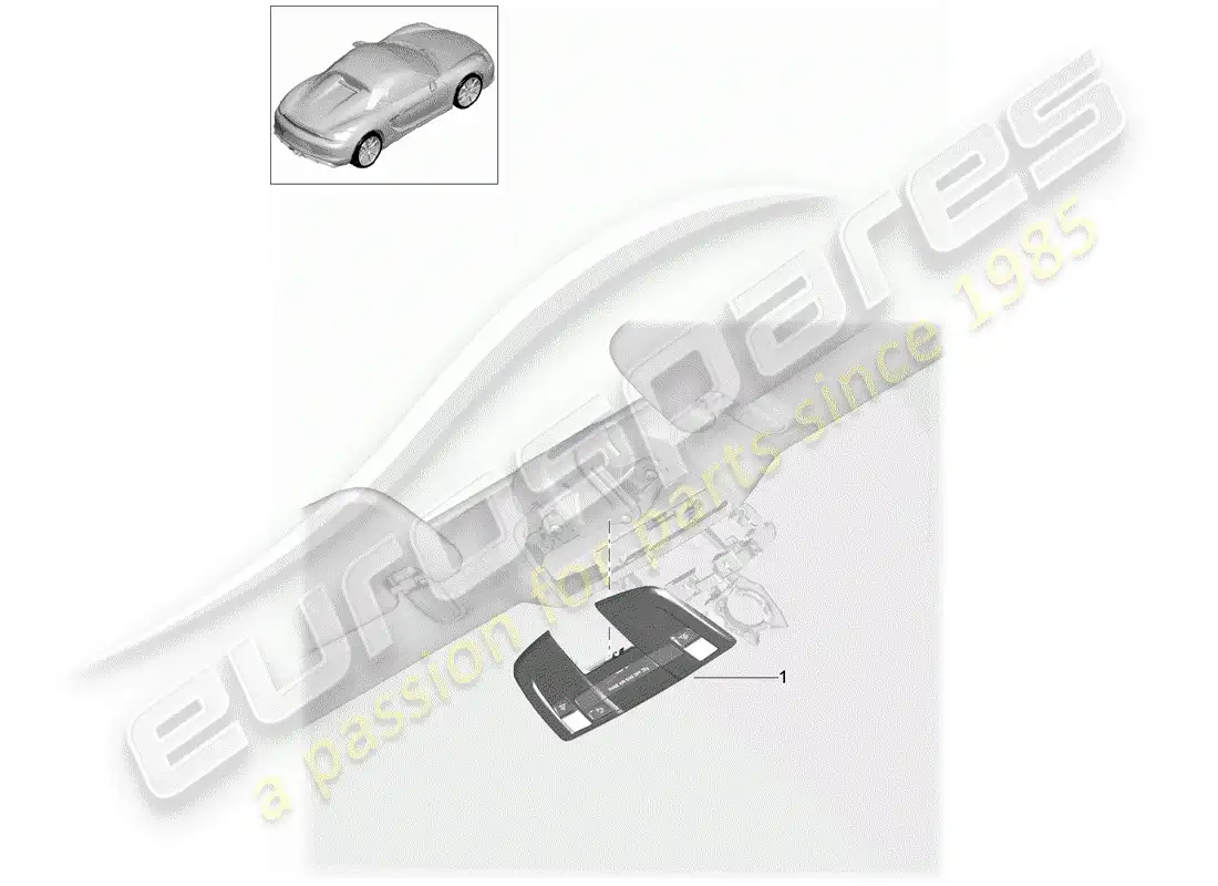 porsche 2016 (981 boxster spyder) soporte diagrama de piezas