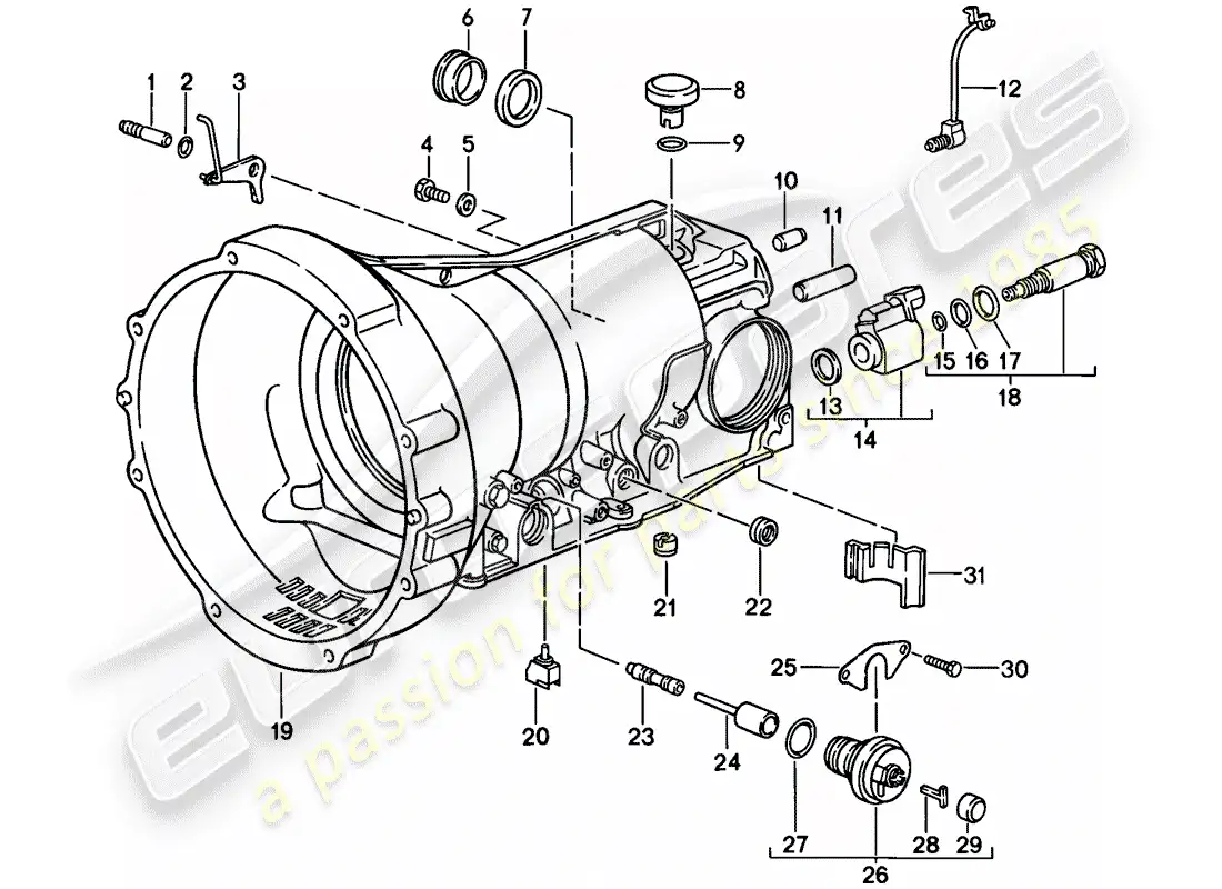 porsche 1983 (928) transmisión automática - caja de transmisión - accesorios diagrama de piezas