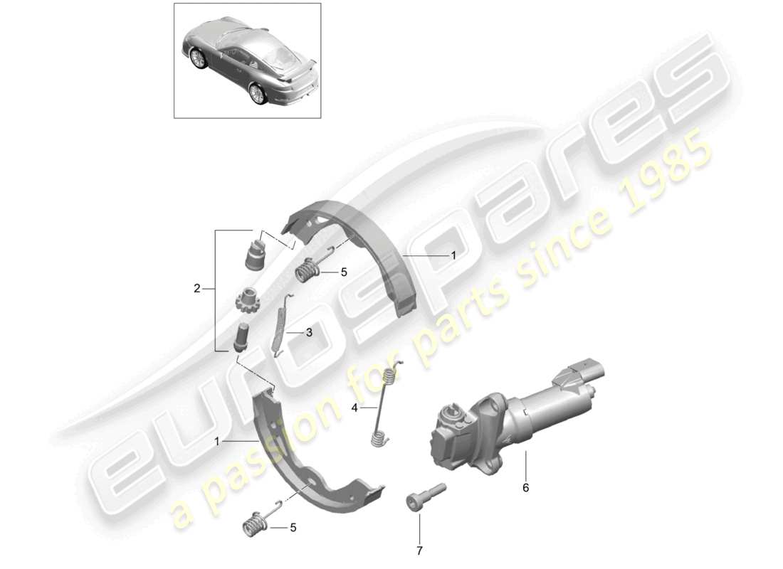 porsche 2021 (991-2 r/gt3/rs) freno de estacionamiento d - mj 2018>> diagrama de piezas