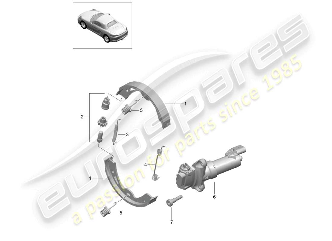 porsche 2024 (718 boxster) freno de estacionamiento ------------------------------ diagrama de piezas