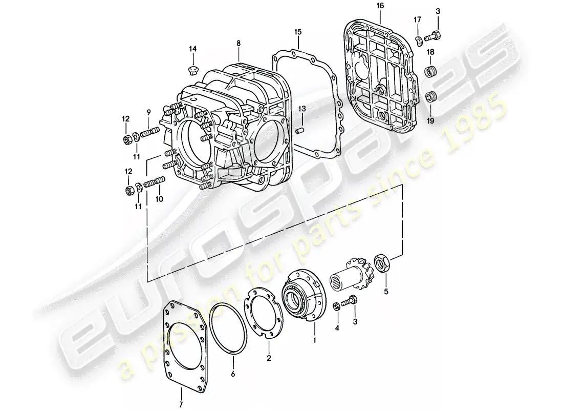 porsche 1985 (928) transmisión automática - diferencial - 1 - d - mj 1983>> - mj 1983 diagrama de piezas