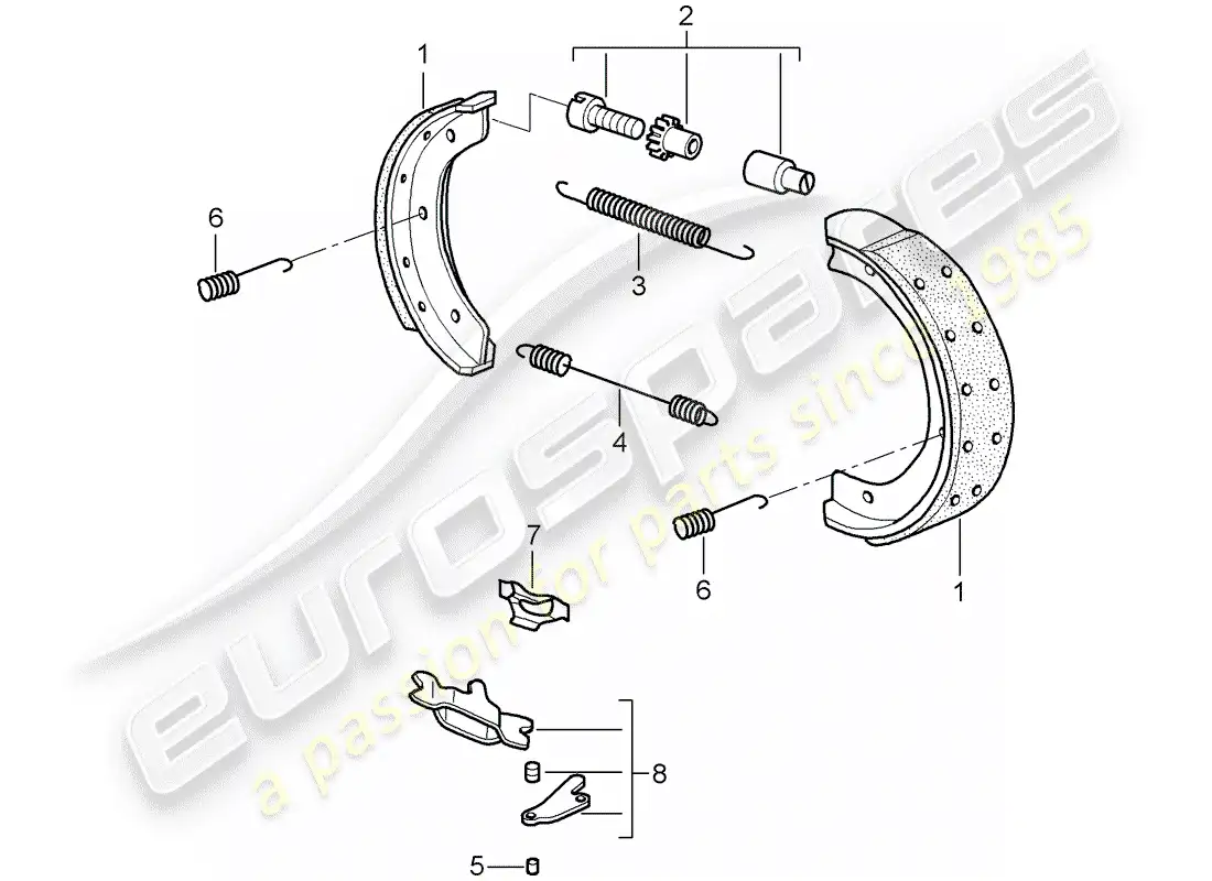 porsche 2008 (997-1 turbo / gt2) freno de mano diagrama de piezas