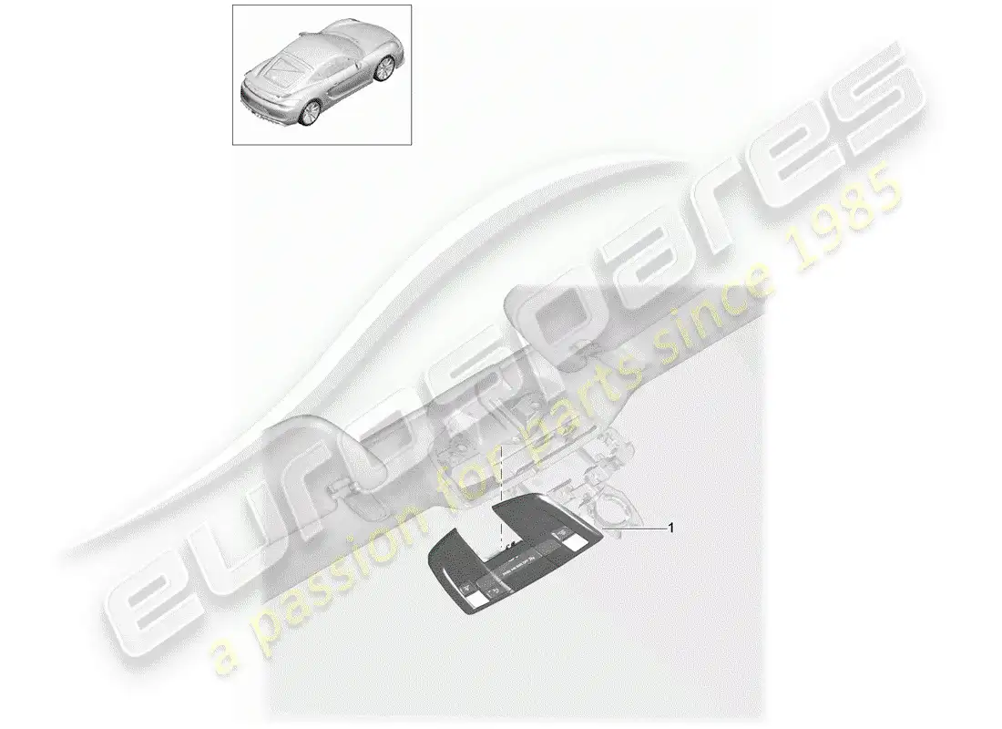 porsche 2016 (981 cayman gt4) soporte diagrama de piezas