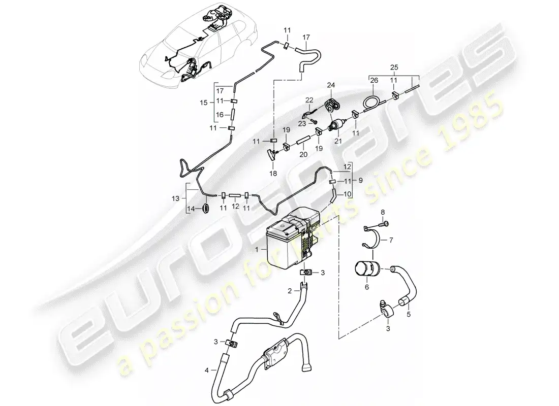 porsche 2009 (cayenne e1 9pa) calentador adicional diagrama de piezas