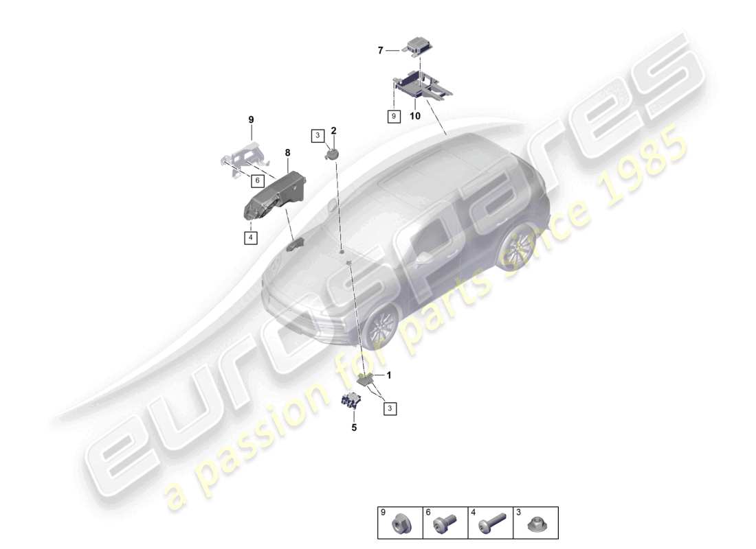 porsche 2024 (cayenne e3 pa) unidad de control generador de ruido sistema de sonido del motor diagrama de piezas