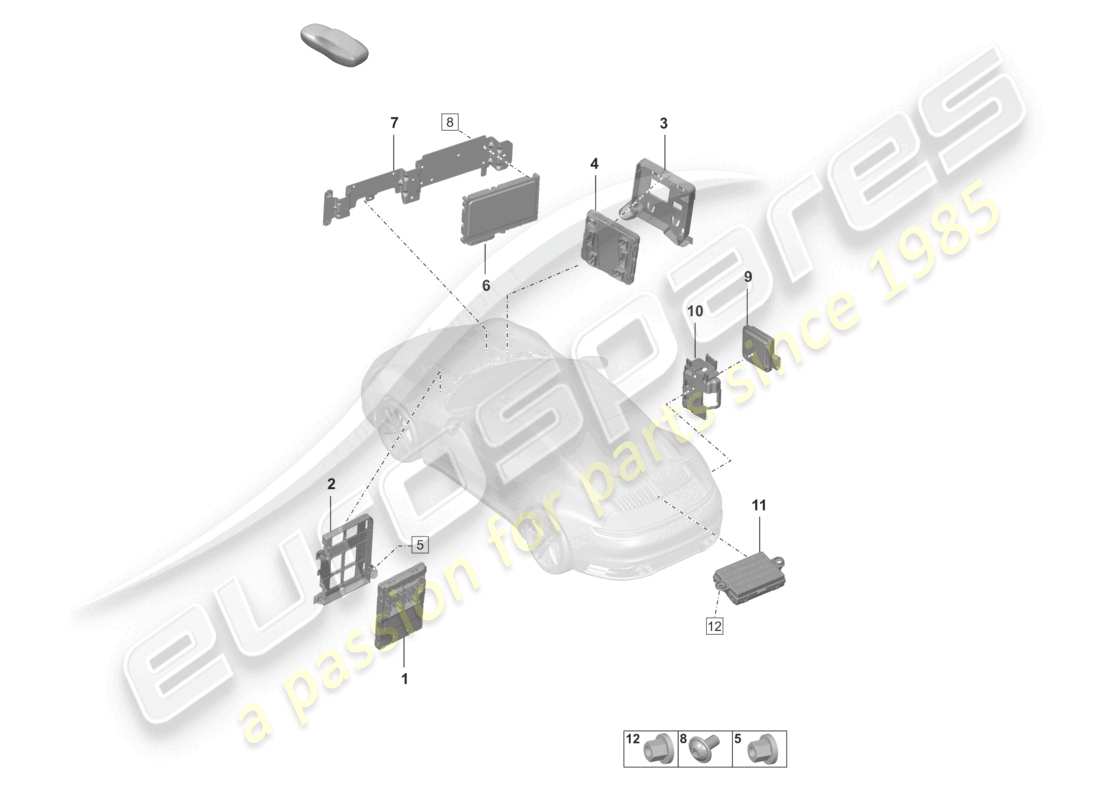porsche 2022 (992-1) unidades de control unidad de control (bcm) para sistema de conversión y fuente de alimentación ob unidad de control para sistemas de asistencia al conductor diagrama de piezas