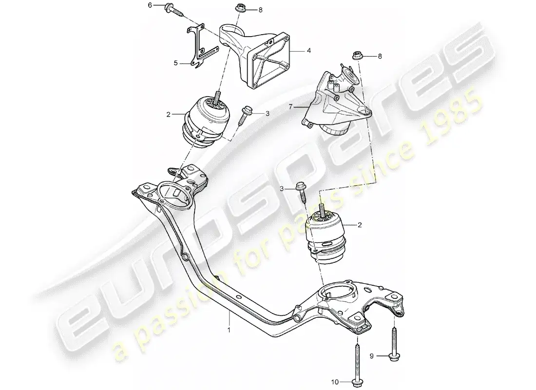 porsche 2004 (cayenne e1 9pa) dispositivo de elevación del motor diagrama de piezas
