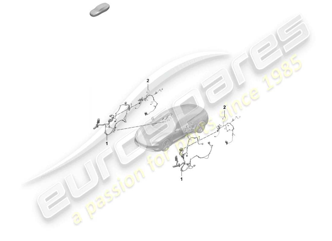 porsche 2025 (taycan 9j1-2) diagrama de piezas del cableado del panel interior de la puerta trasera