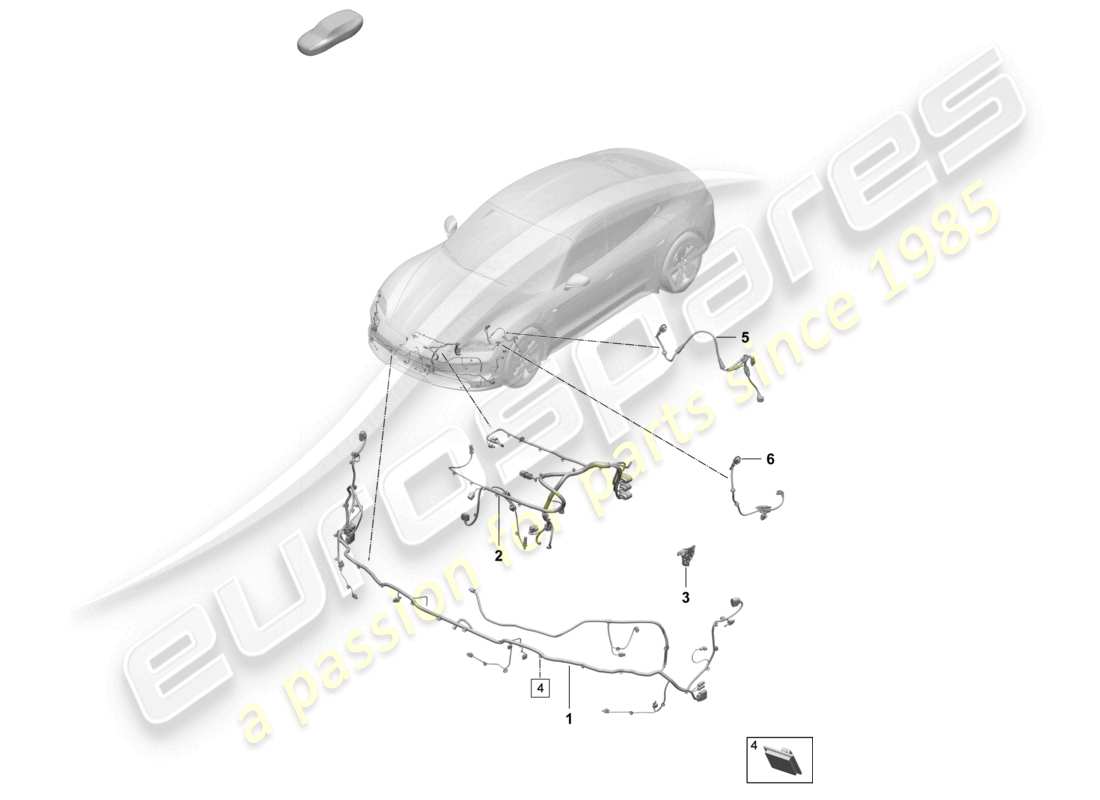 porsche 2026 (taycan 9j1-2) juego de cables para parachoques juego de cables para el arnés de cableado de la parte delantera para sistema de frenos antibloqueo -abs- arnés de cableado para suspensión autonivelante diagrama de piezas