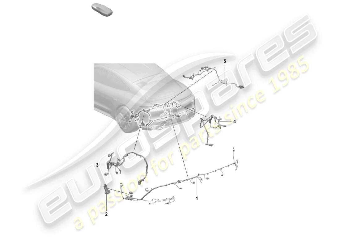 porsche 2025 (taycan 9j1-2) conjunto de cables arnés de cableado trasero para sistema de frenos antibloqueo -abs- diagrama de piezas
