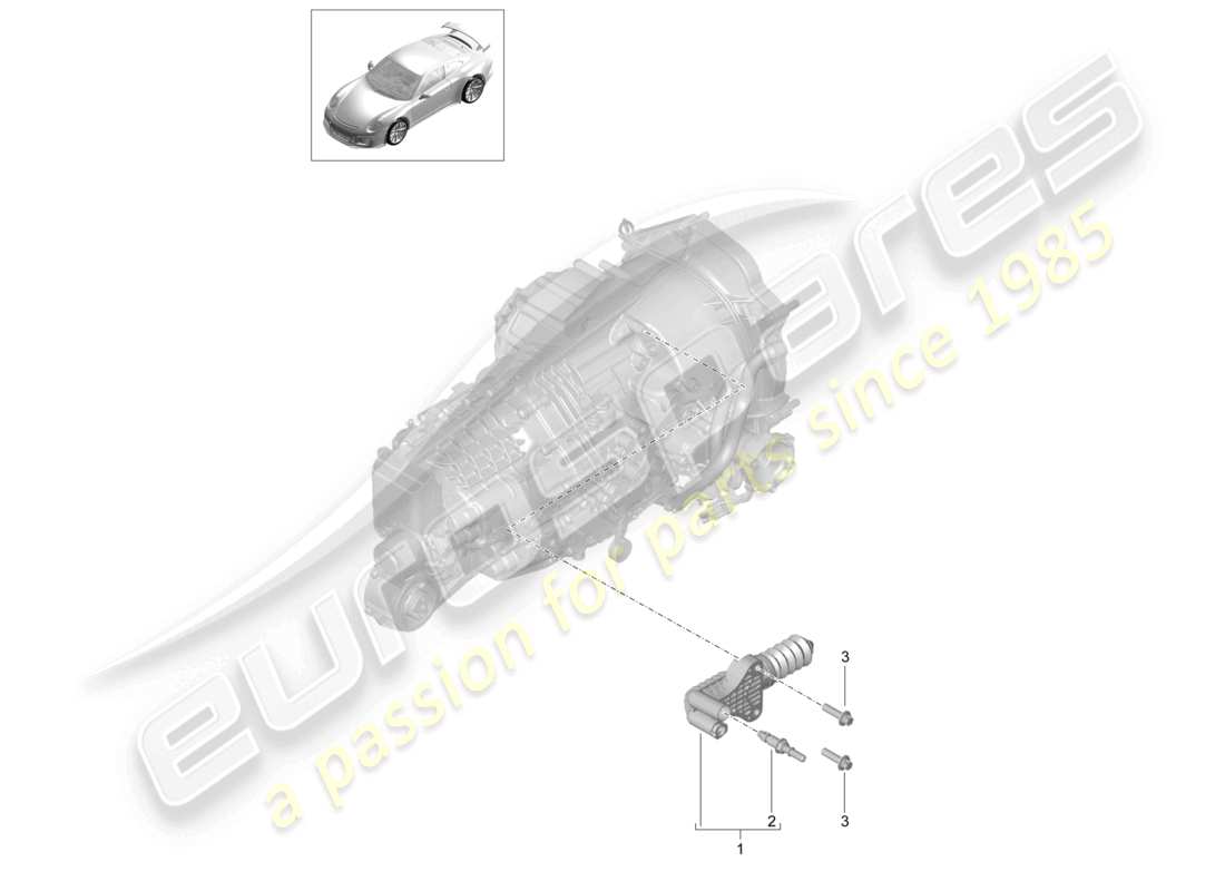 porsche 2021 (991-2 r/gt3/rs) diagrama de piezas del cilindro esclavo del embrague