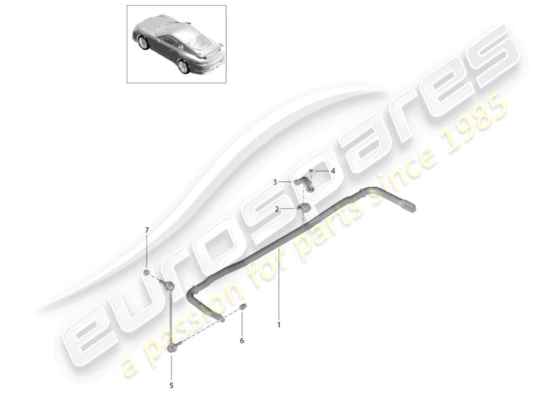 porsche 2021 (991-2 r/gt3/rs) barra estabilizadora d >>- diagrama de piezas mj 2017