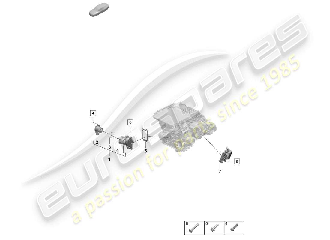 porsche 2025 (macan-e) servomotor para diferencial de eje controlado diagrama de piezas
