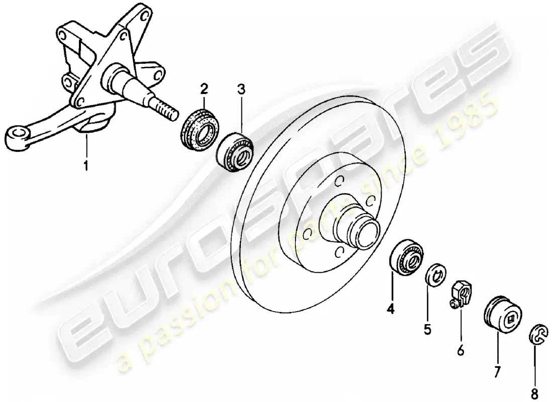 porsche 1980 (924) muñón de dirección - lubricantes - d >> - mj 1980 diagrama de piezas