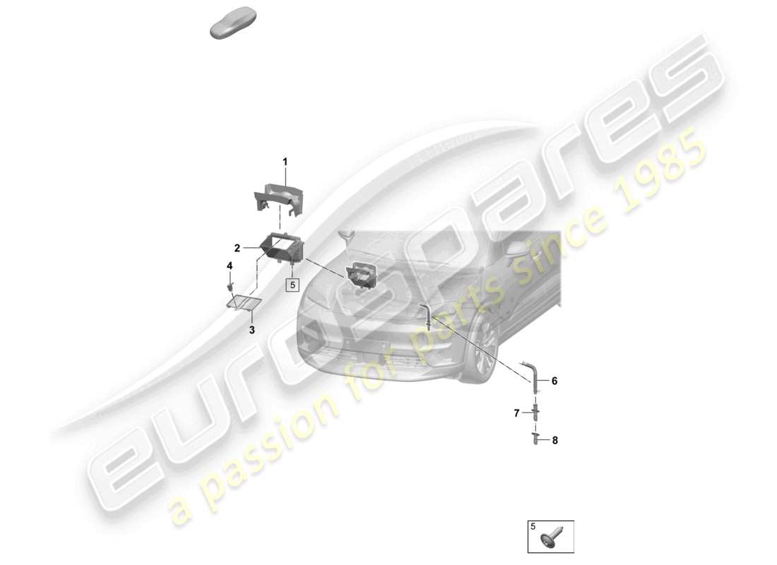 porsche 2024 (macan-e) diagrama de piezas de la caja de agua de entrada de aire fresco del sistema de calefacción y aire acondicionado