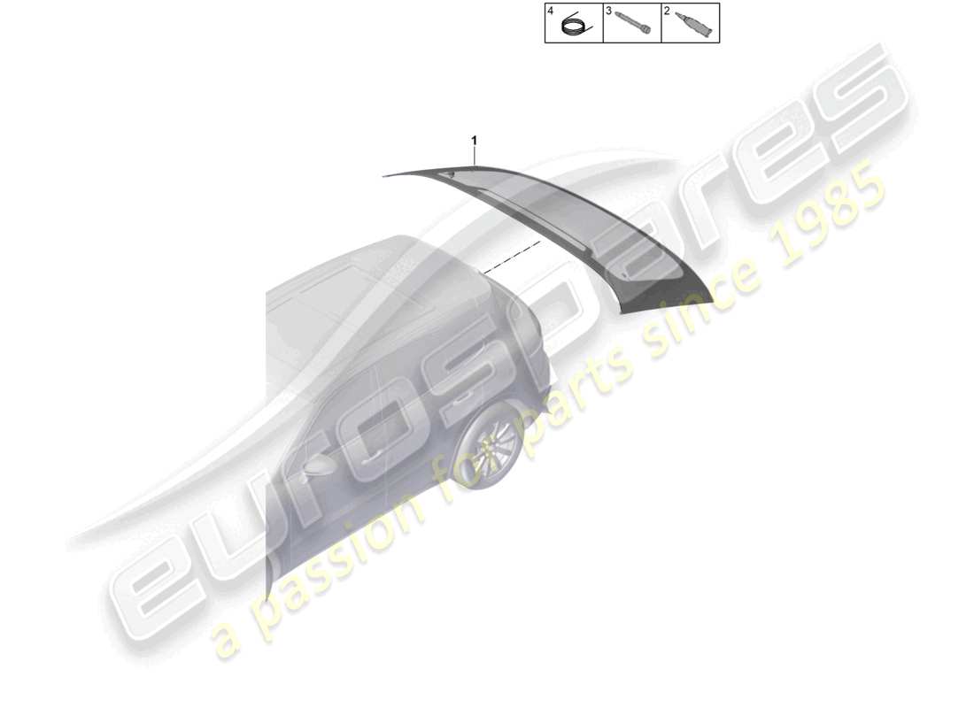 porsche 2021 (cayenne e3 9ya/9yb) ventana trasera coupé diagrama de piezas