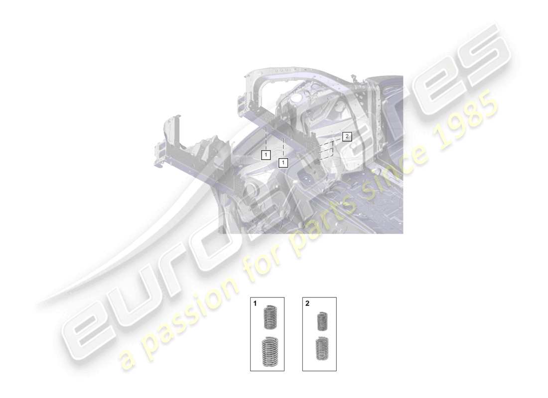 porsche 2021 (cayenne e3 9ya/9yb) diagrama de piezas del miembro lateral delantero del kit de reparación de roscas