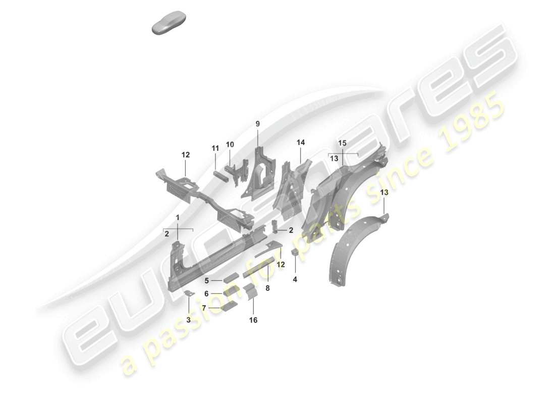 porsche 2023 (992-1) diagrama de la pieza del lado interior del umbral del cabriolet