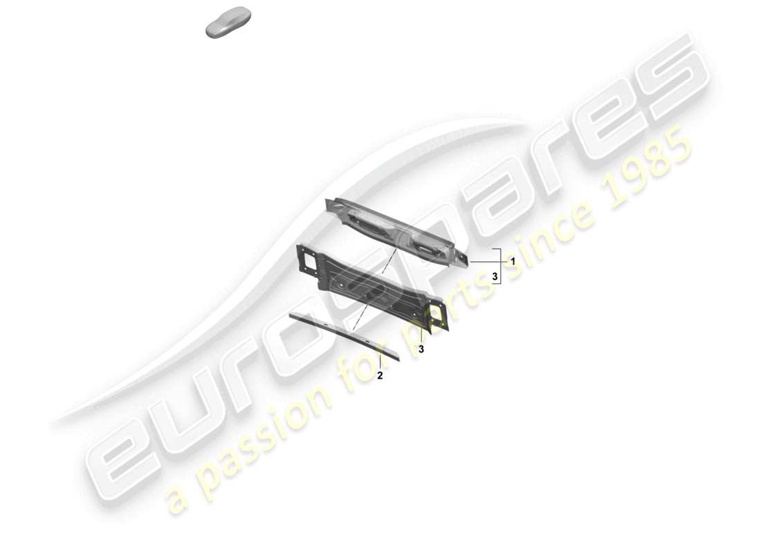 porsche 2025 (taycan 9j1-2) parte trasera panel transversal trasero diagrama de piezas
