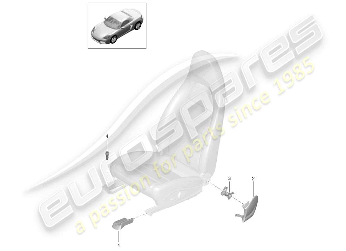 porsche 2021 (718 boxster) asiento delantero asiento deportivo asiento deportivo plus asiento tipo butaca ya no está disponible panel de cubierta de moldura diagrama de piezas