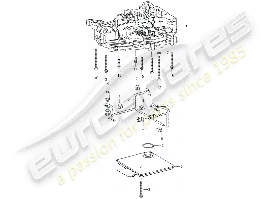 porsche 1990 (964) tiptronic - colador de aceite - transmisor inductivo - sujetadores - para - unidad de interrupción diagrama de piezas