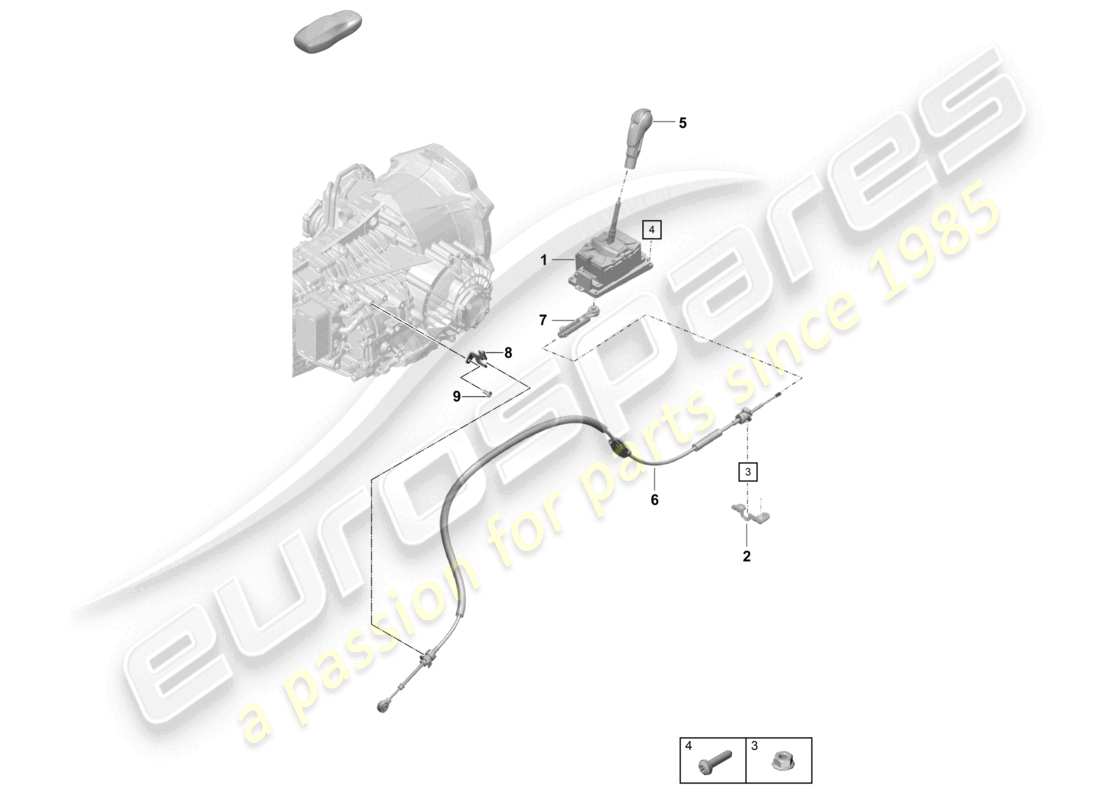 porsche 2021 (718 cayman gt4) palanca selectora - pdk - diagrama de piezas