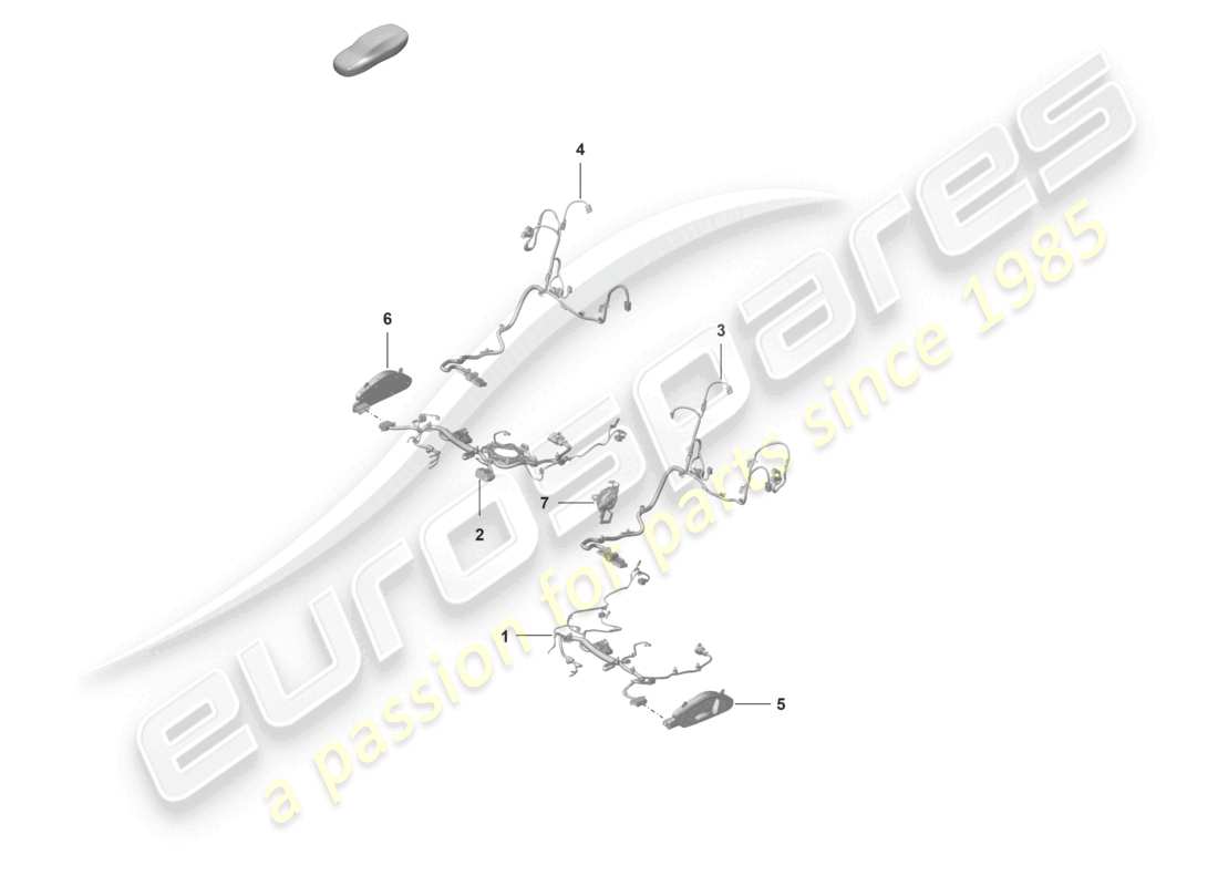 porsche 2021 (992-1 gt3/rs/st) diagrama de piezas del asiento deportivo eléctrico plus