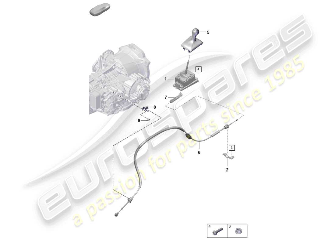 porsche 2021 (718 cayman gt4) palanca selectora - pdk - diagrama de piezas
