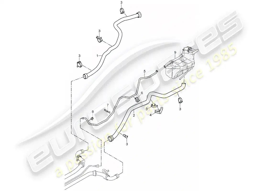 porsche 2006 (997-1) water cooling 1 diagrama de piezas