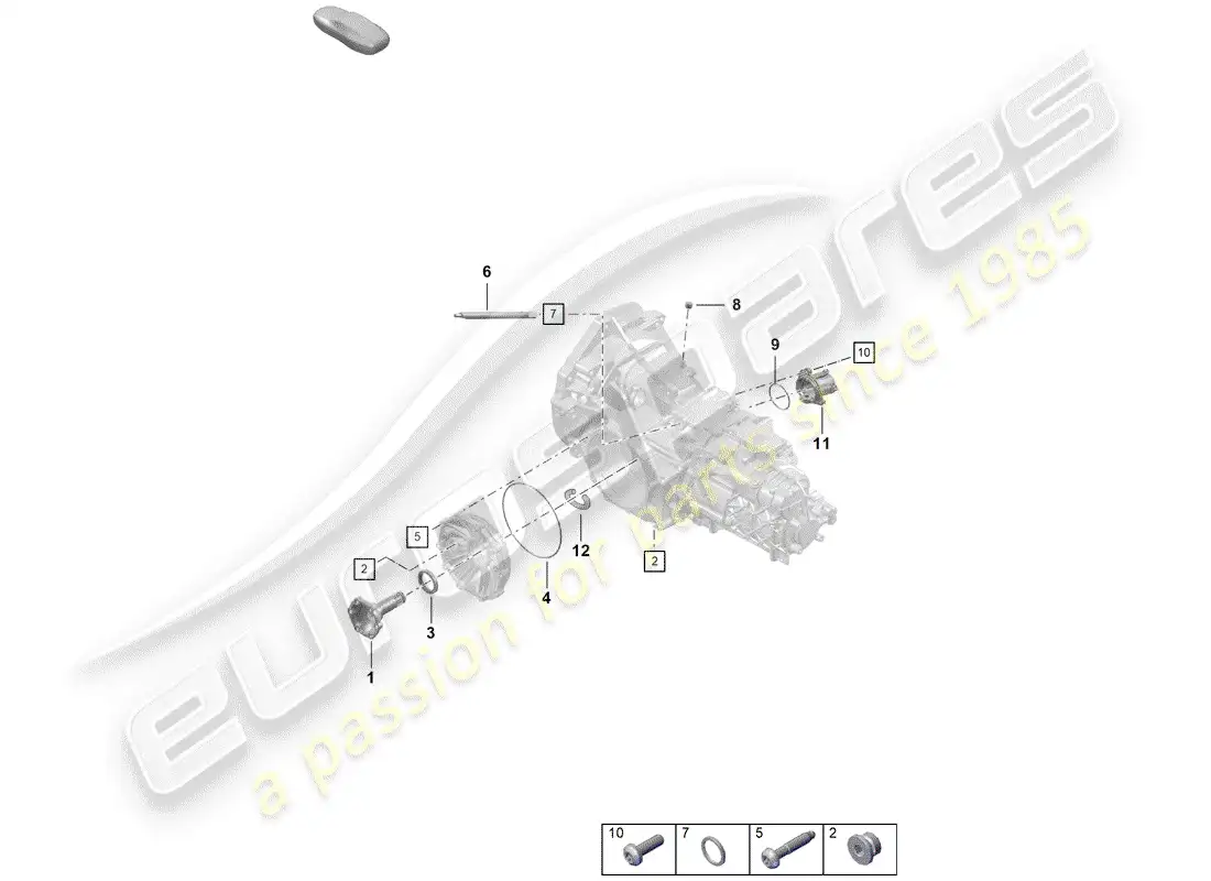 porsche 2019 (718 boxster spyder) manual gearbox diagrama de piezas