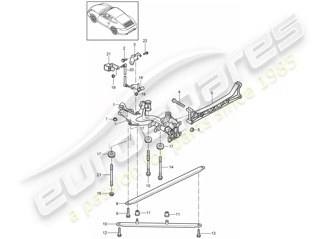 porsche 2011 (997-2) eje posterior diagrama de piezas