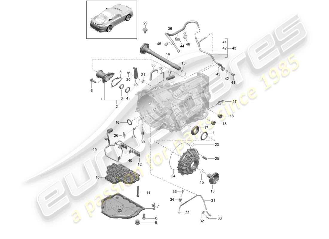 porsche 2021 (991-2 r/gt3/rs) - pdk - caja de cambios piezas individuales diagrama de piezas