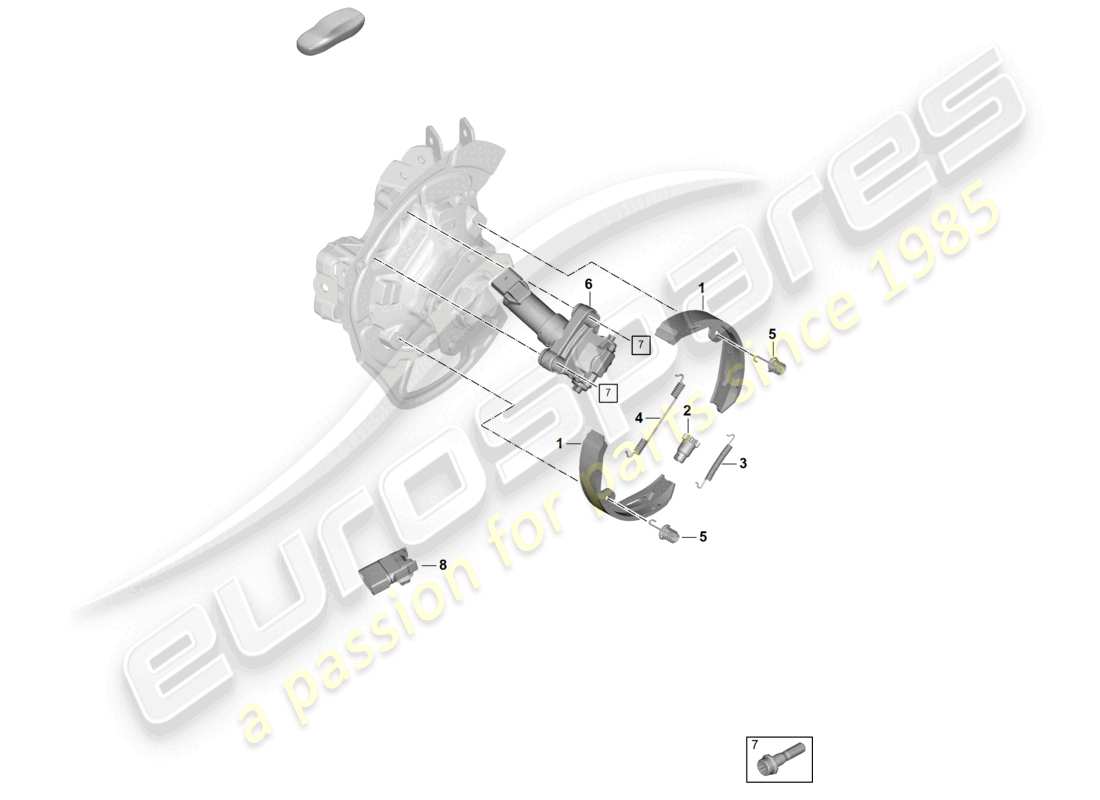 porsche 2024 (panamera 976) freno de estacionamiento para caja de cambios automática d180 diagrama de piezas