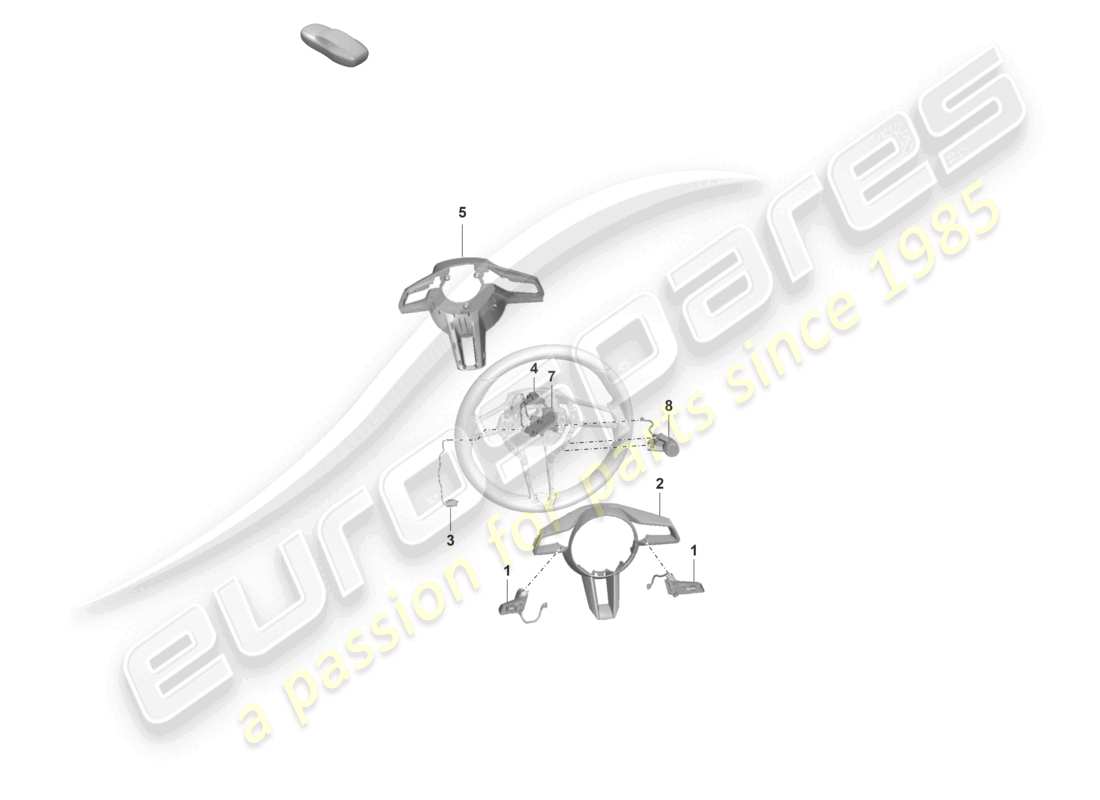 porsche 2021 (taycan 9j1-1) diagrama de piezas del volante de accesorios