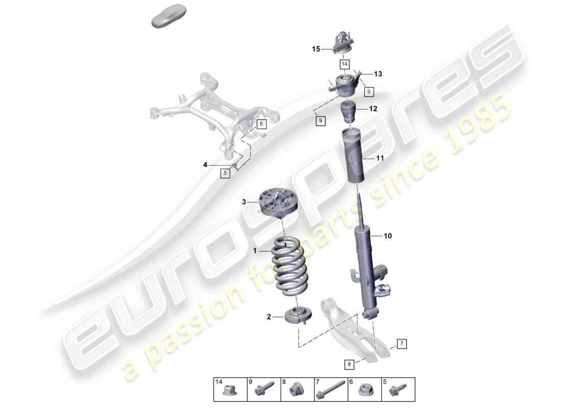 porsche 2024 (cayenne e3 pa) suspensión de resorte de acero resorte helicoidal amortiguadores sensor de nivel diagrama de piezas