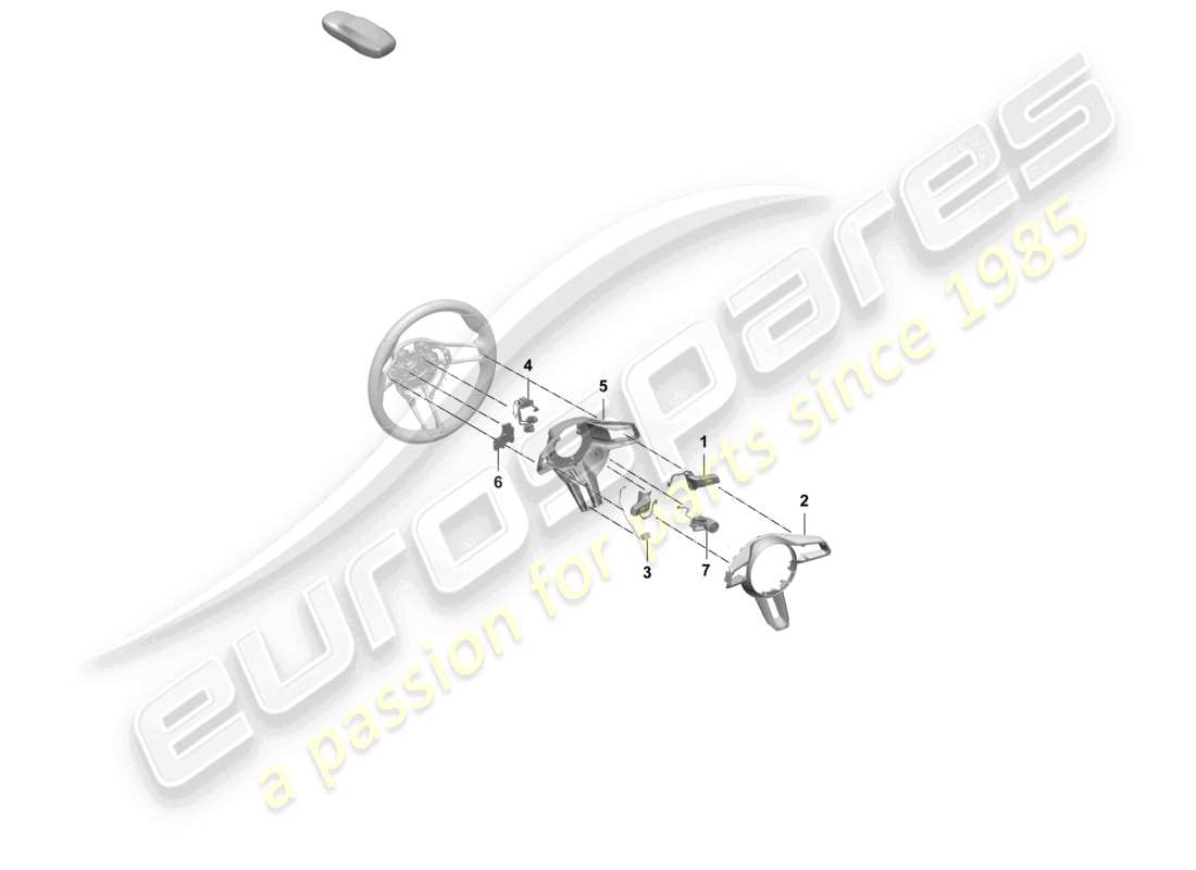 porsche 2025 (taycan 9j1-2) diagrama de piezas del volante de accesorios