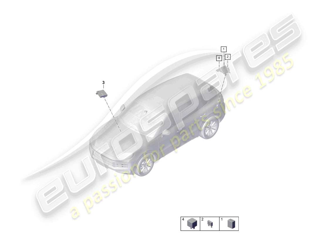 porsche 2024 (cayenne e3 pa) diagrama de piezas de la placa de relés de la central eléctrica