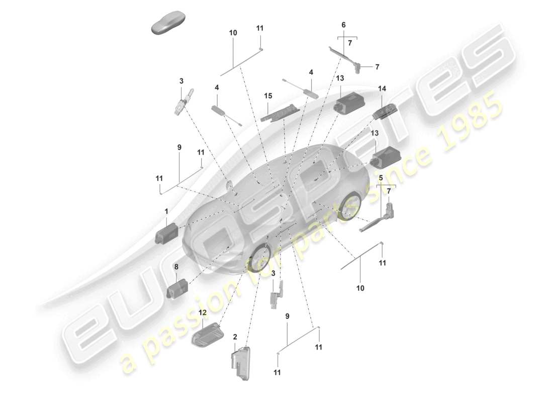 porsche 2023 (taycan 9j1-1) luz interior diagrama de piezas