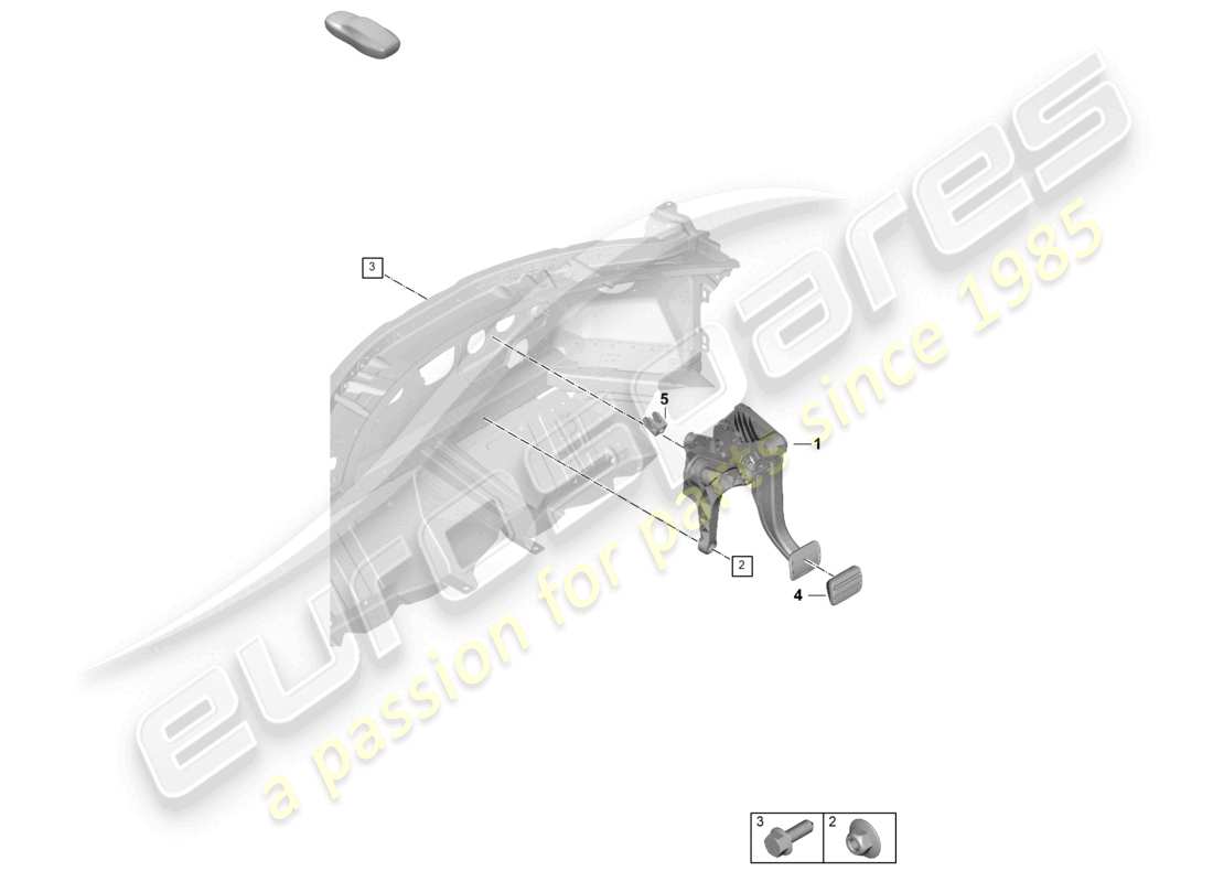 porsche 2024 (992-2) diagrama de piezas del pedal de freno para caja de cambios automática 8-speed