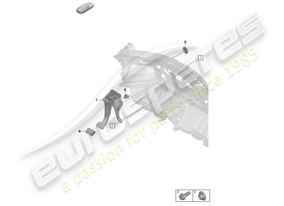 porsche 2024 (992-2) diagrama de piezas del pedal de freno para caja de cambios automática 8-speed