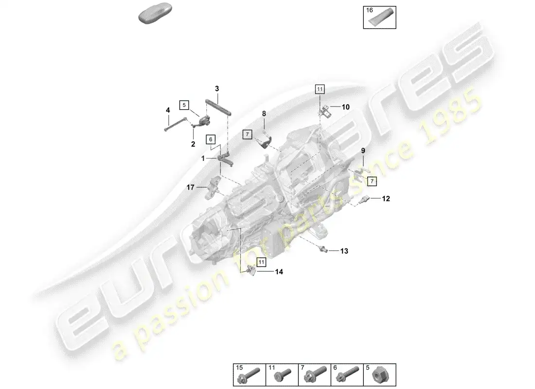porsche 2019 (718 boxster spyder) manual gearbox diagrama de piezas