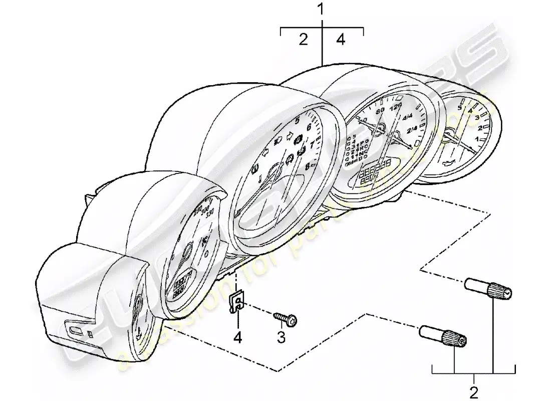 porsche 2007 (997-1) instrumentos diagrama de piezas
