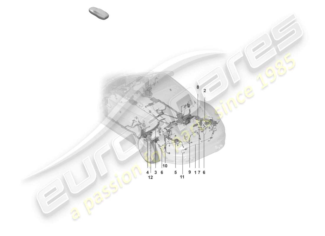 porsche 2024 (992-1) juego de cables sistema de frenos antibloqueo del extremo trasero -abs- indicador de desgaste de las pastillas de freno diagrama de piezas del eje trasero