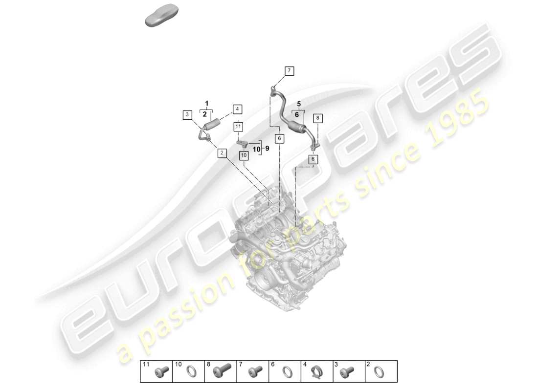 porsche 2024 (cayenne e3 pa) diagrama de piezas del sistema de enfriamiento del refrigerante del turbocompresor