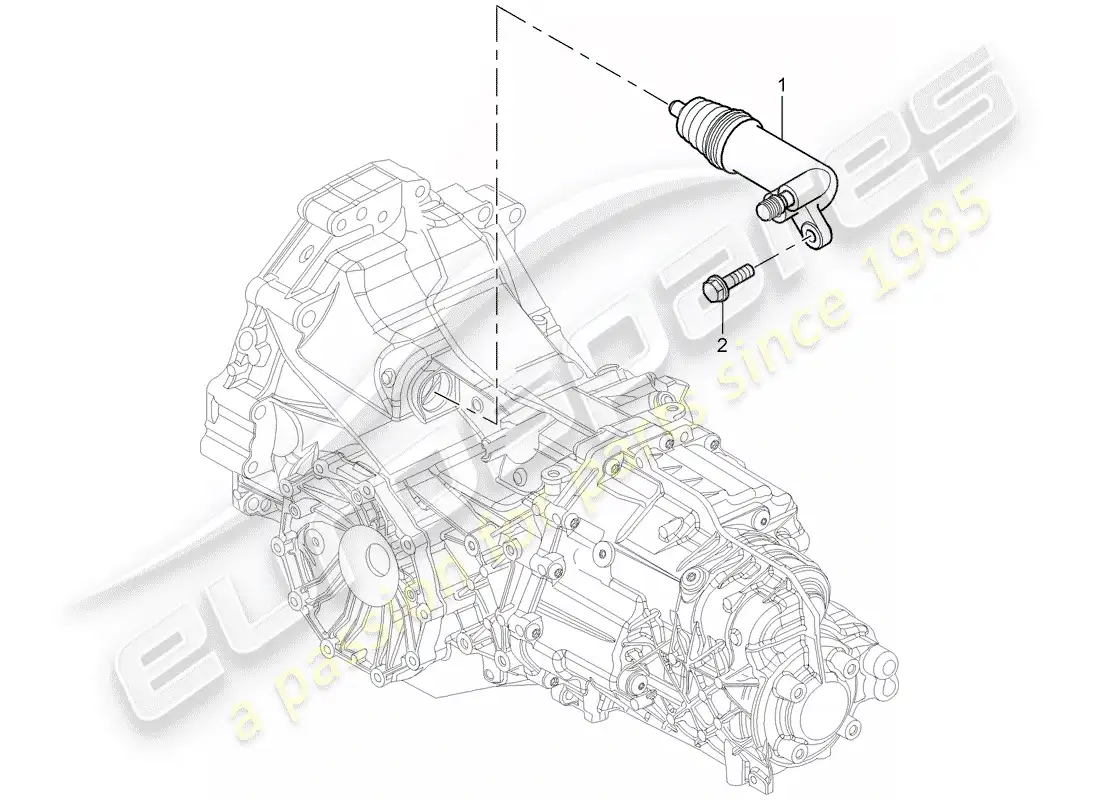 porsche 2007 (987 boxster) liberación del embrague diagrama de piezas