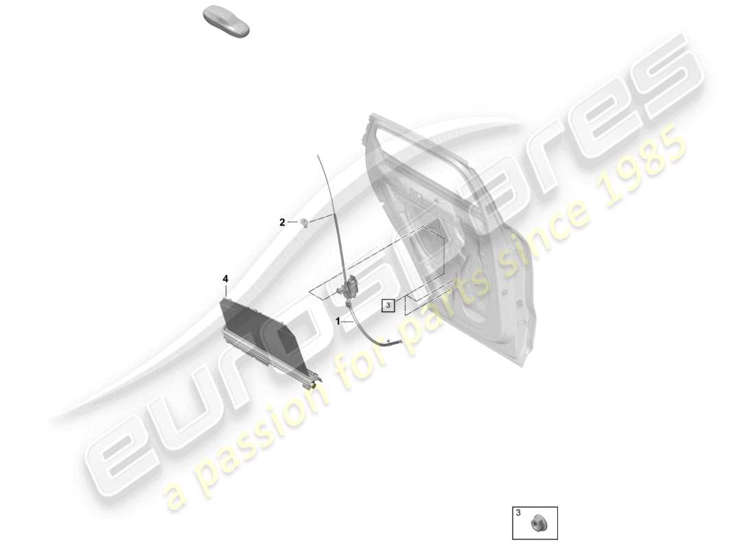 porsche 2023 (cayenne e3 pa) persiana enrollable puerta trasera diagrama de piezas